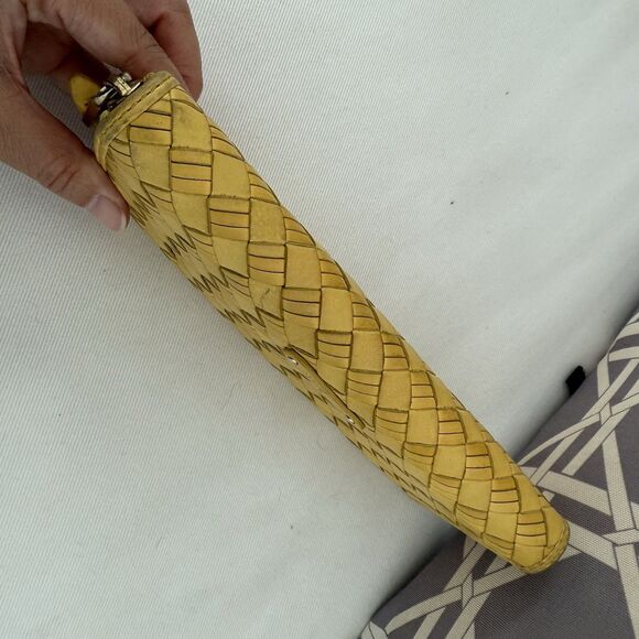 Cole Haan Continental Wallet Zip-Around Leather Weave Woven Travel Zip - Picture 3 of 12